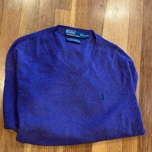 Polo Ralph Lauren Pullover V-Neck Sweater 100% Pima Cotton XL